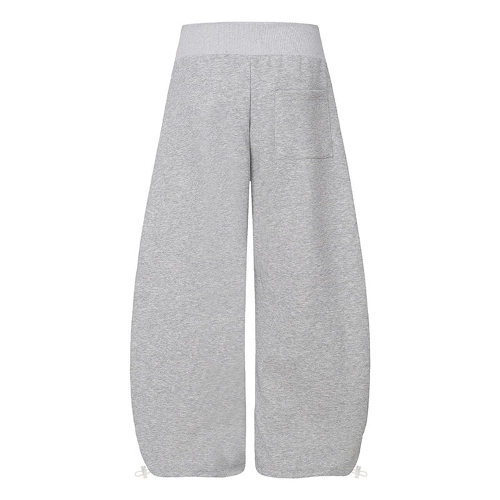 Women's culotte lounge pants with high ribbed waistband, front decorative button placket and adjustable hem Mune Fashion