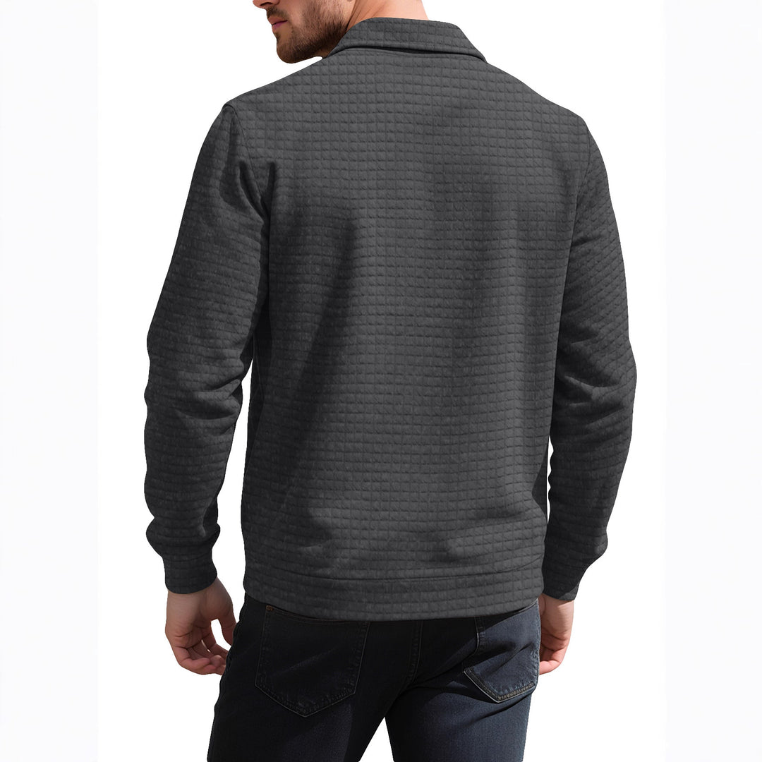 Men's shirt jacket with square quilted structure, snap front and chest flaps Mune Fashion