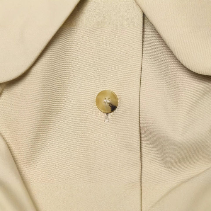 Women's Short Gathered Blouson Jacket with Large Peter Pan Collar Mune Fashion