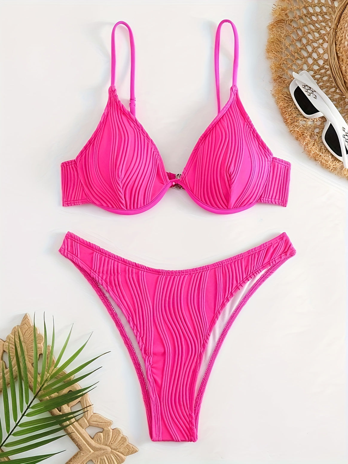 Women's bikini set with elegant pleated pattern Mune Fashion