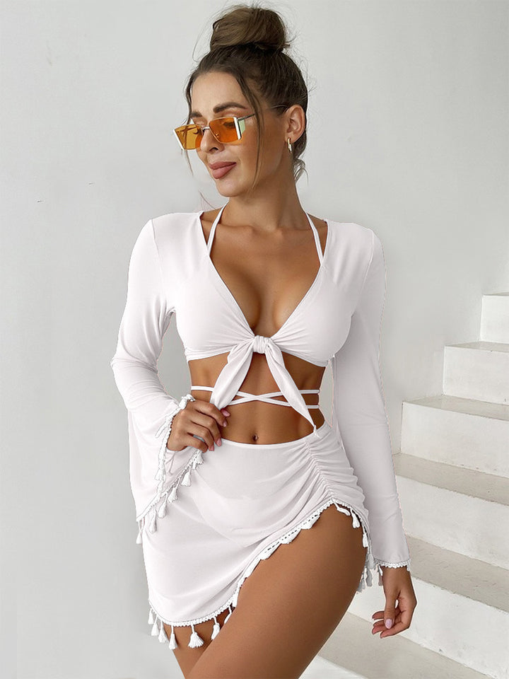 Women's swim set with stylish top and wrap skirt Mune Fashion
