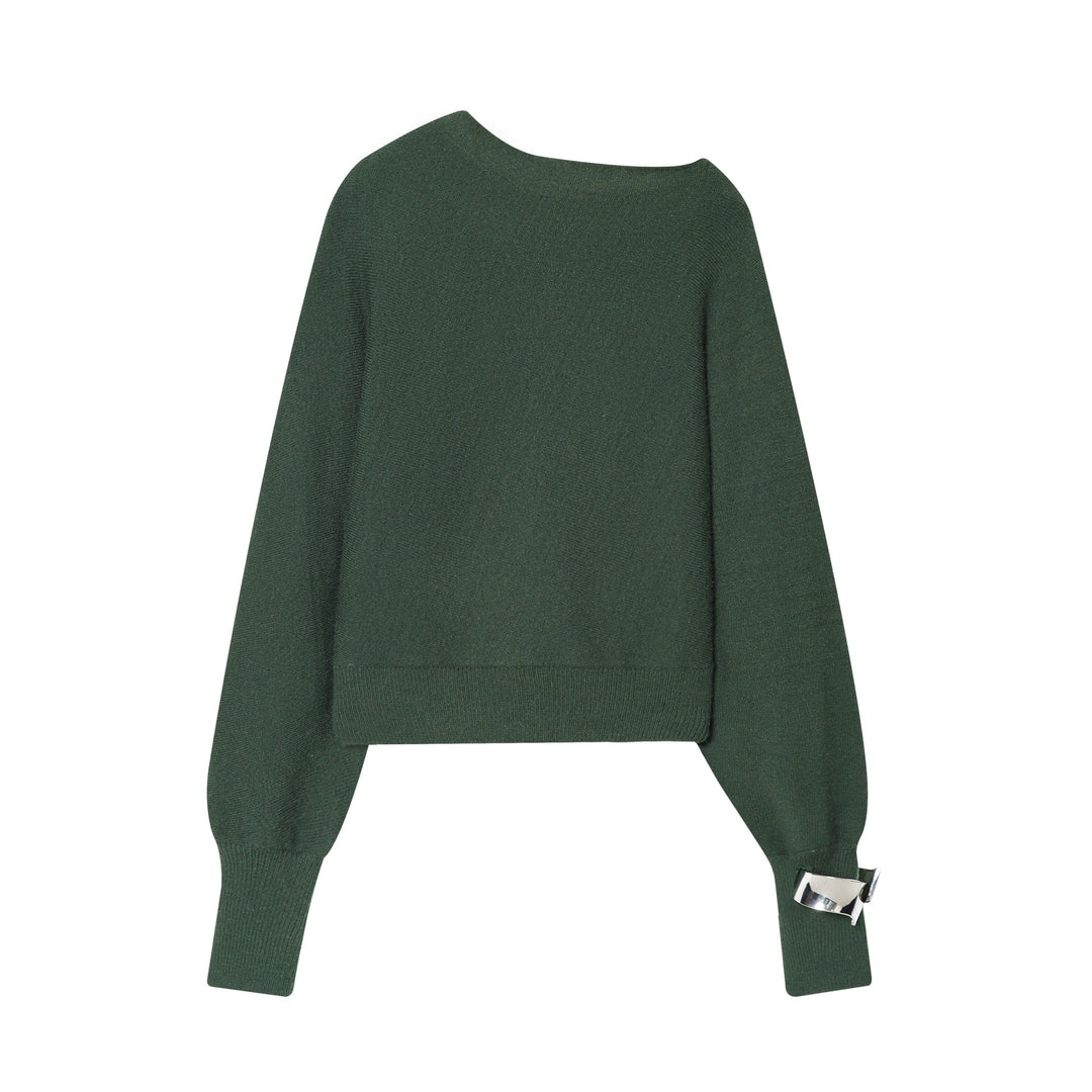 Women nan kastiger Cropped knit sweater with wide raglan sleeves, elongated sleeve cuffs and ribbed hem Mune Fashion