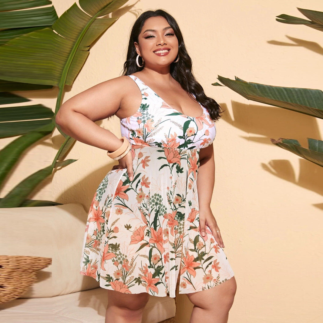 Women Beach Dress with Floral Design Mune Fashion