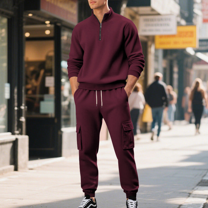 Men's cozy cargo style jogging pants made of fleece with drawstring and patch pockets Mune Fashion