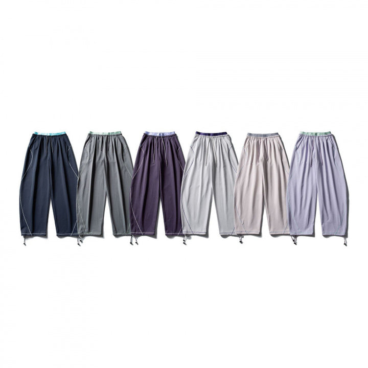 Unisex Wide Tech Jogging Pants with Drawstring, Contrast Seams and Adjustable Hem Mune Fashion