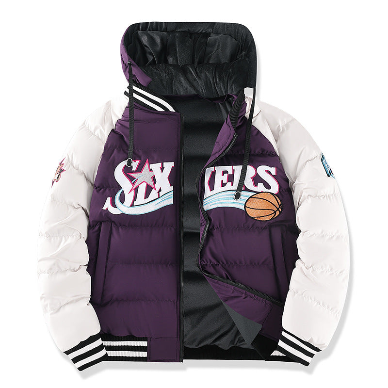 Men's Sporty Puffer Jacket with High Collar Mune Fashion