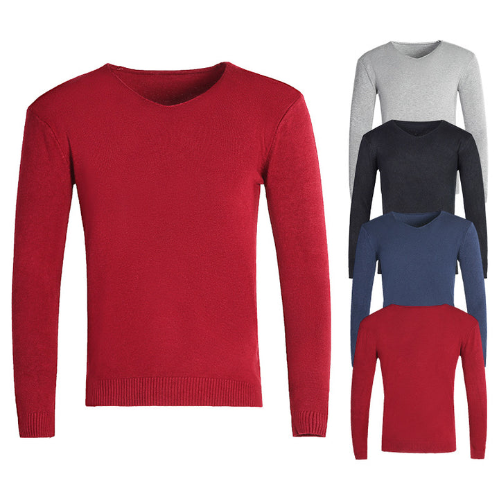 Men's fine V-neck sweater made of cotton-merino blend with a slim silhouette Mune Fashion