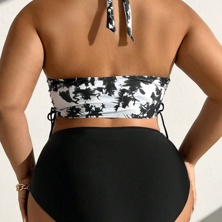Women's Two-Piece Bikini Set with Deep V-Neck and Trendy Ties Mune Fashion
