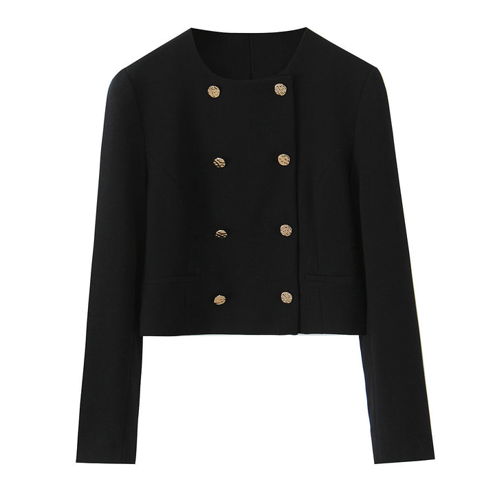 Women Elegant-wide cut suit pants with crease and decorative chain belt Mune Fashion