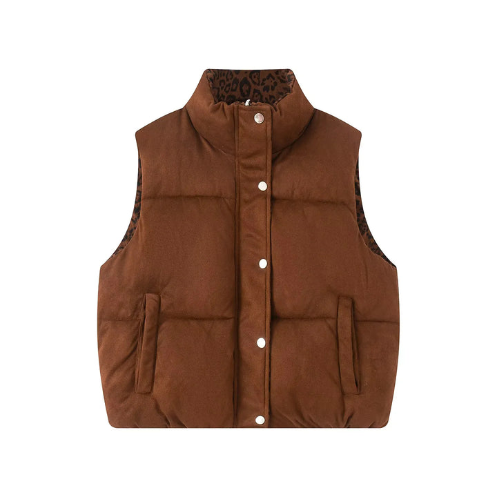 Ladies nano quilted vest with high collar and leo lining Mune Fashion