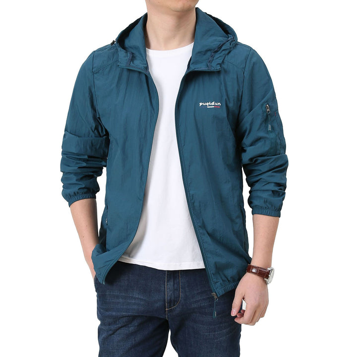 Men's Light Windbreaker Jacket with Adjustable Hood Mune Fashion 1787797828