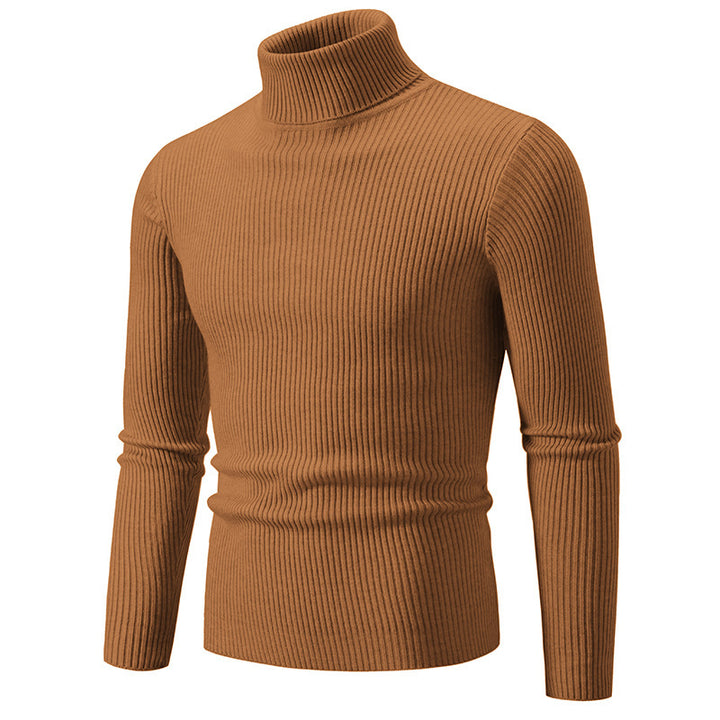 Men's tailored turtleneck sweater made of fine fine-knit fabric with ribbed collar Mune Fashion