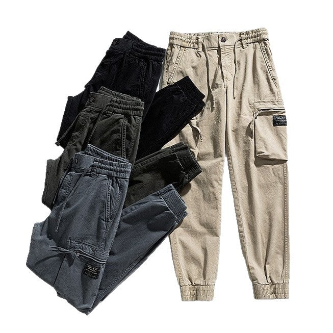 Herren funktionale Cargo-Jogginghose mit elastischem Bund und Reißverschluss-Taschen Mune Fashion
