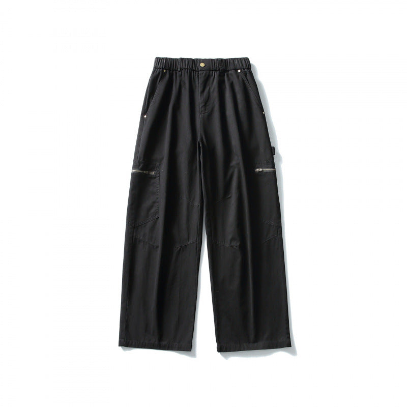Men's Loose Utility Cargo Pants with Elastic Waistband and Patch Pockets Mune Fashion