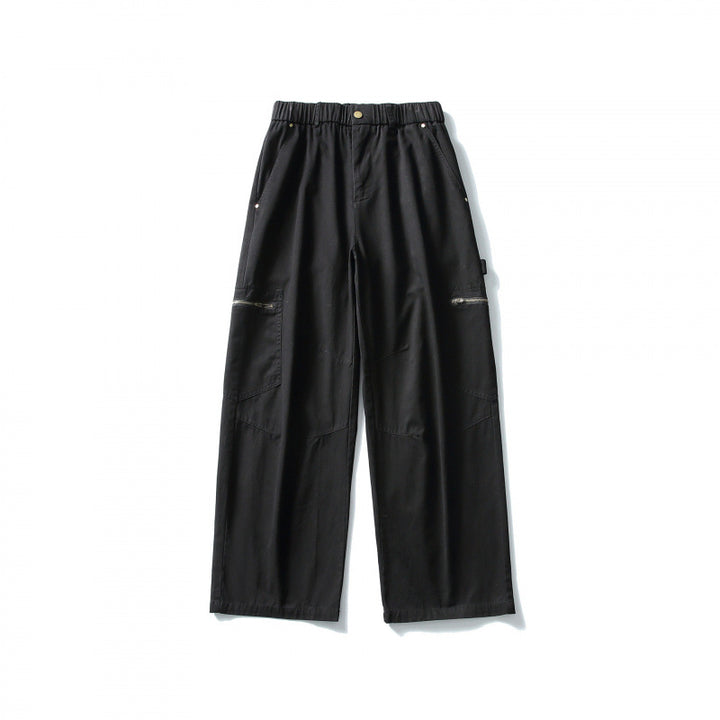 Men's Loose Utility Cargo Pants with Elastic Waistband and Patch Pockets Mune Fashion