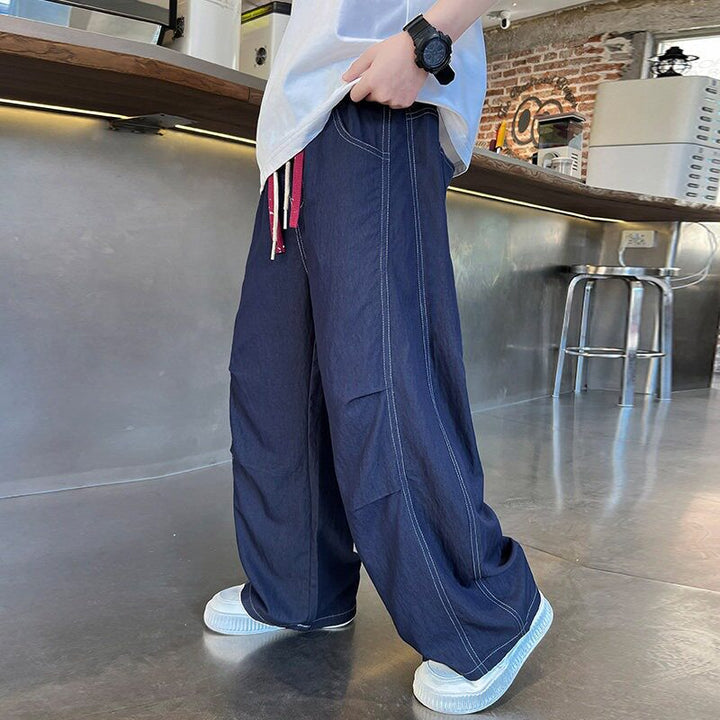 Women wide and comfortable denim pants with practical pockets Mune Fashion