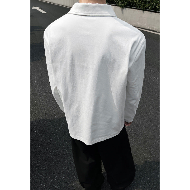 Men's Leisure Polo Collar Shirt with Mesh Inserts and Raglan Sleeves Mune Fashion