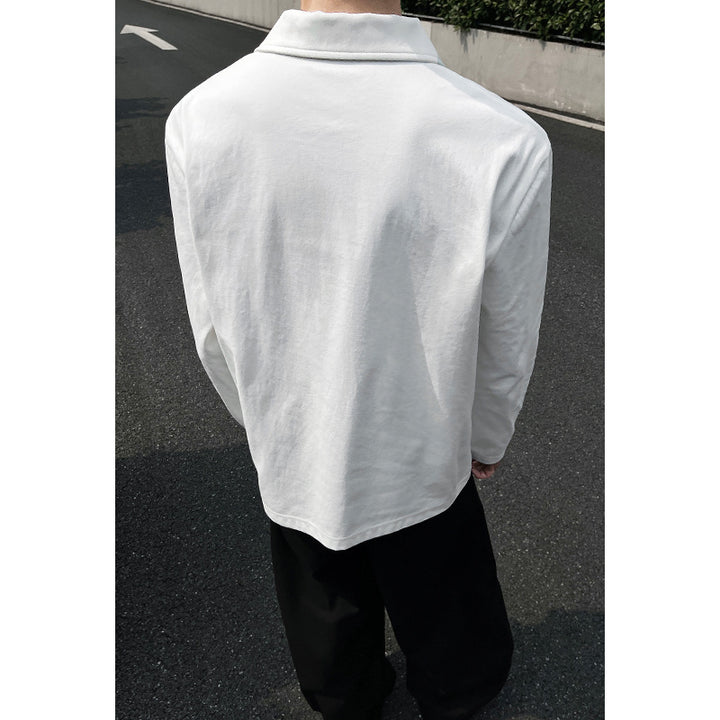 Men's Leisure Polo Collar Shirt with Mesh Inserts and Raglan Sleeves Mune Fashion