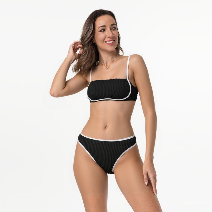 Damen Komfortables Bikiniset mit Rippdesign Echo Archiv