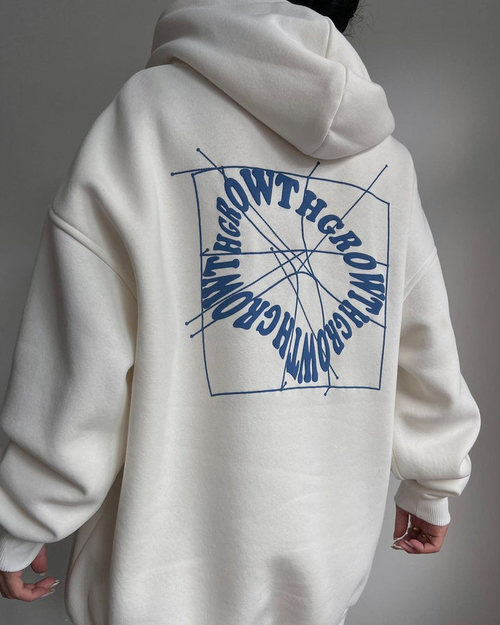 Ladies Oversize Hoodie with Graphic Print on the Back Mune Fashion