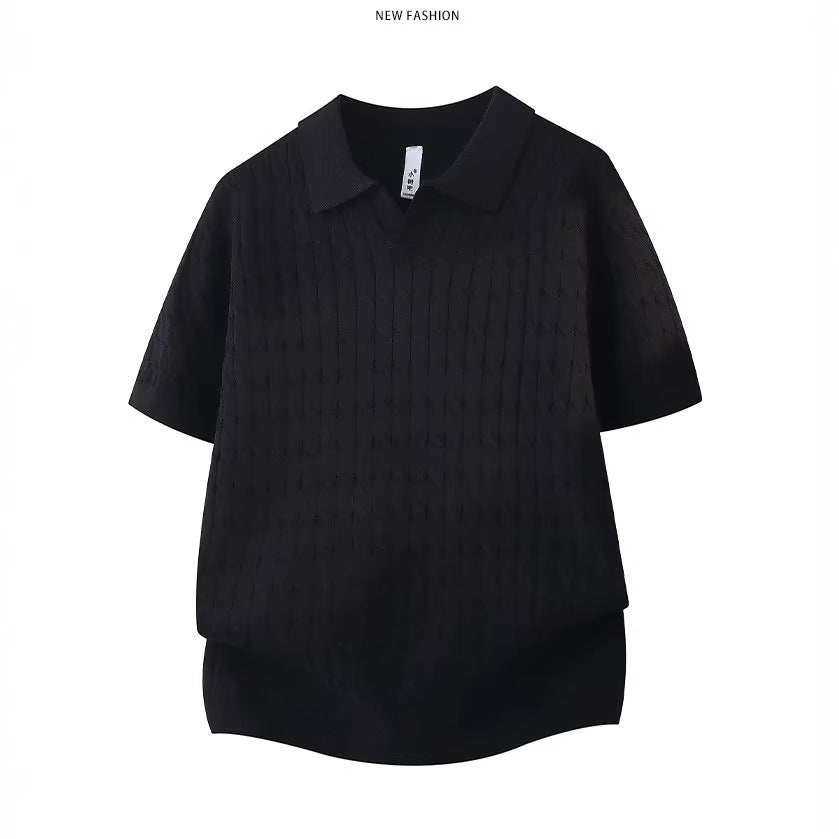 Women Structured Knit Polo Shirt Mune Fashion