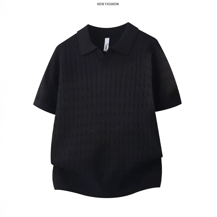 Women Structured Knit Polo Shirt Mune Fashion