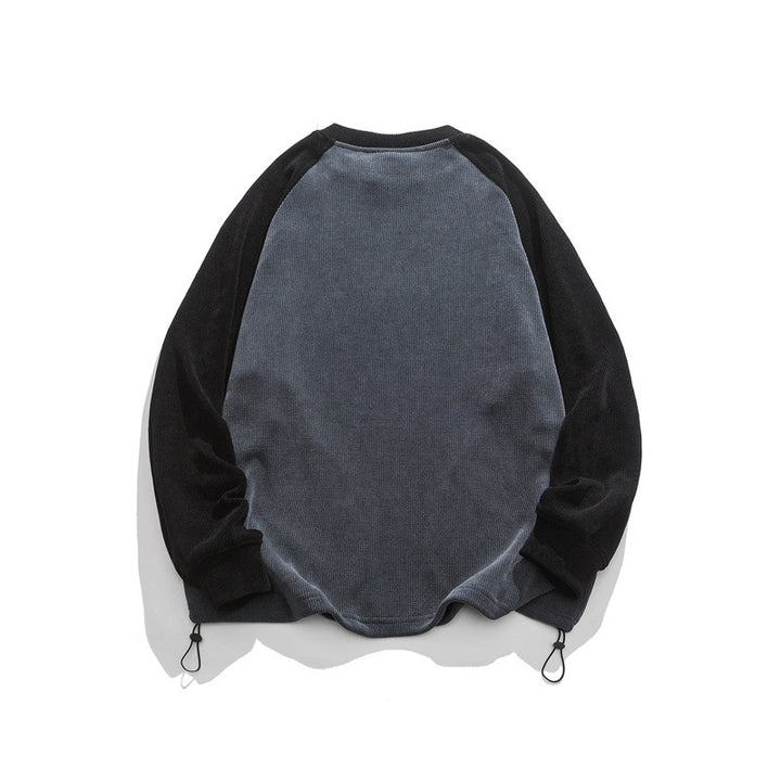 Unisex Oversize Cord Sweatshirt with Raglan Sleeves, Kangaroo Pockets and Drawstring Hem Mune Fashion