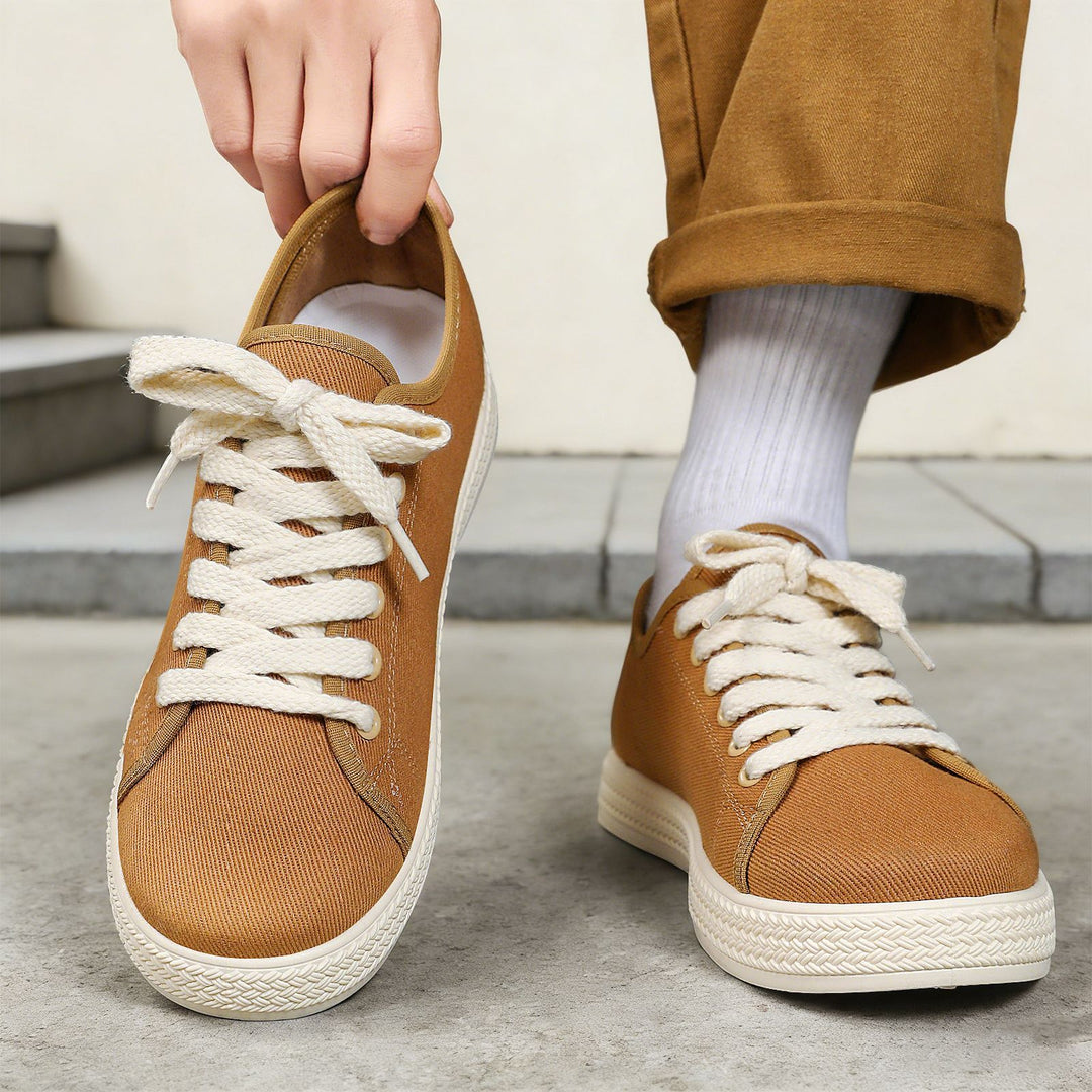 Women's nan canvas sneakers with braided platform rubber sole, breathable textile lining, and extra wide cotton laces Mune Fashion