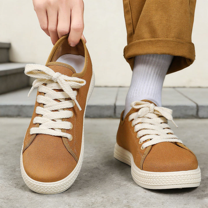 Women's nan canvas sneakers with braided platform rubber sole, breathable textile lining, and extra wide cotton laces Mune Fashion