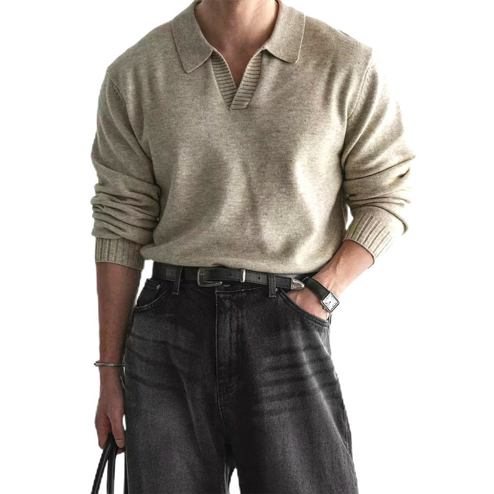 Men's Fashionable Chunky Knit Sweater with Stand-up Collar Mune Fashion