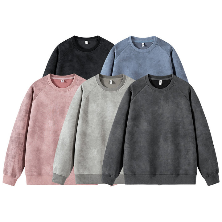Men's Oversized Sweatshirt with Brushed Fleece Lining and Vintage Wash Mune Fashion