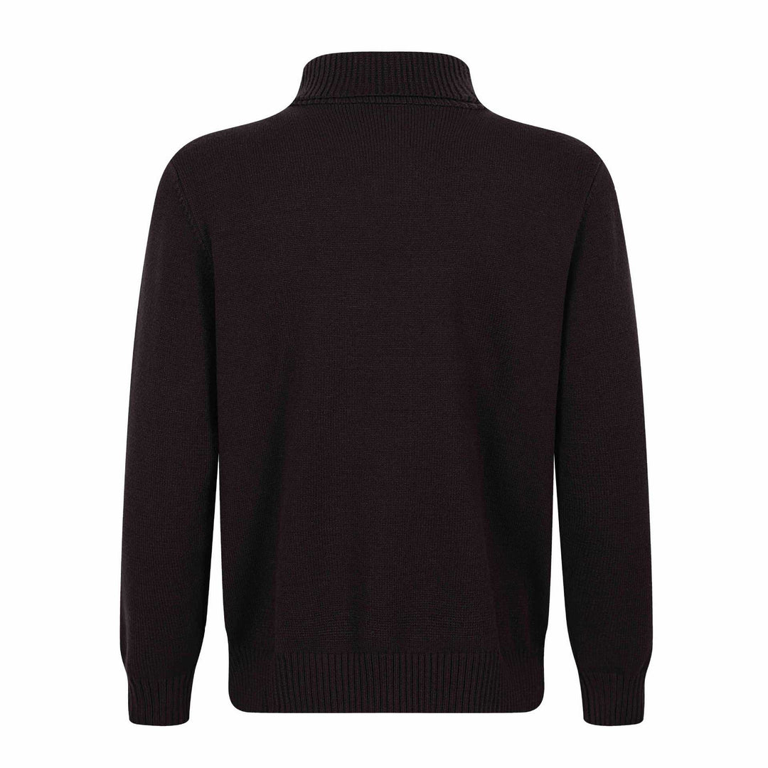 Men's knitted sweater with asymmetrical button placket and high stand-up collar Mune Fashion