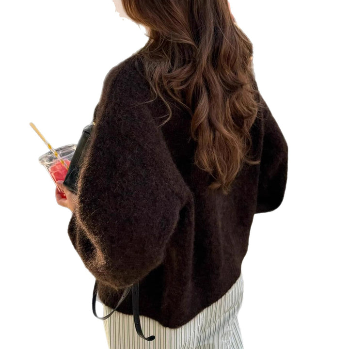 Women's cozy cardigan with oversized cut and horn-look buttons Mune Fashion