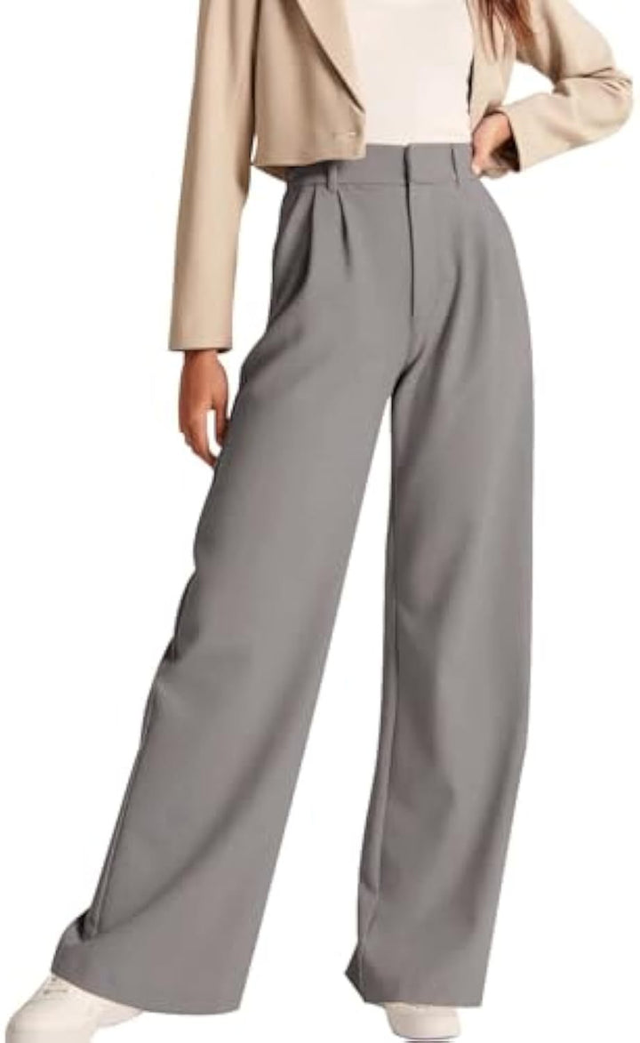 Women Elegant, high-waisted fabric trousers Mune Fashion
