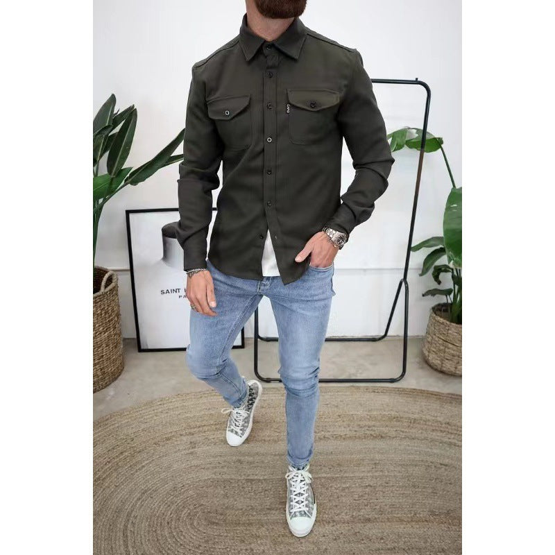 Men's shirt jacket with chest pockets and tailored fit Mune Fashion