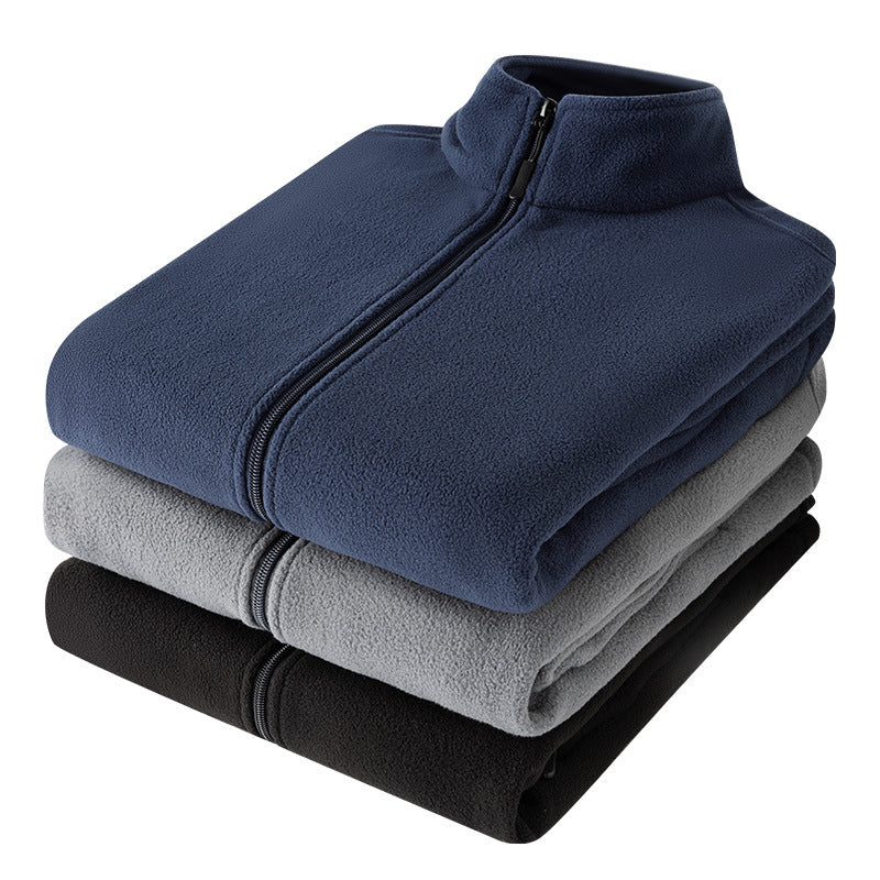 Unisex Lightweight Fleece Zip Jacket with Standing Collar, Elastic Cuffs & Clean Design Mune Fashion
