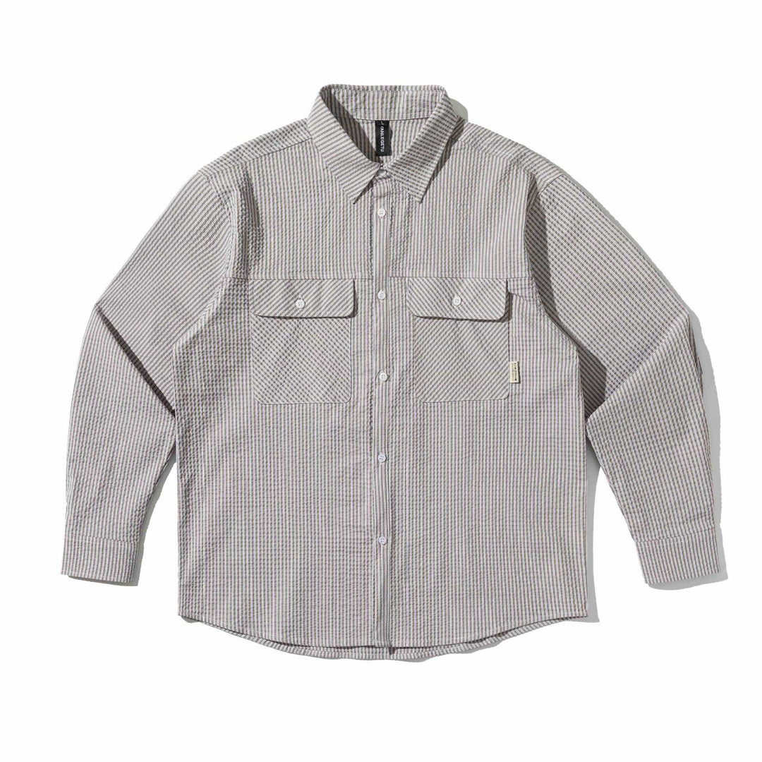 Men's overshirt made of textured cotton with patch chest pockets Mune Fashion