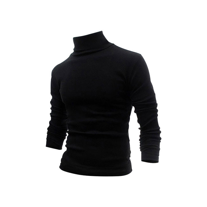 Men's Slim Fit Turtleneck Fine Knit Shirt with Stretch Comfort Mune Fashion