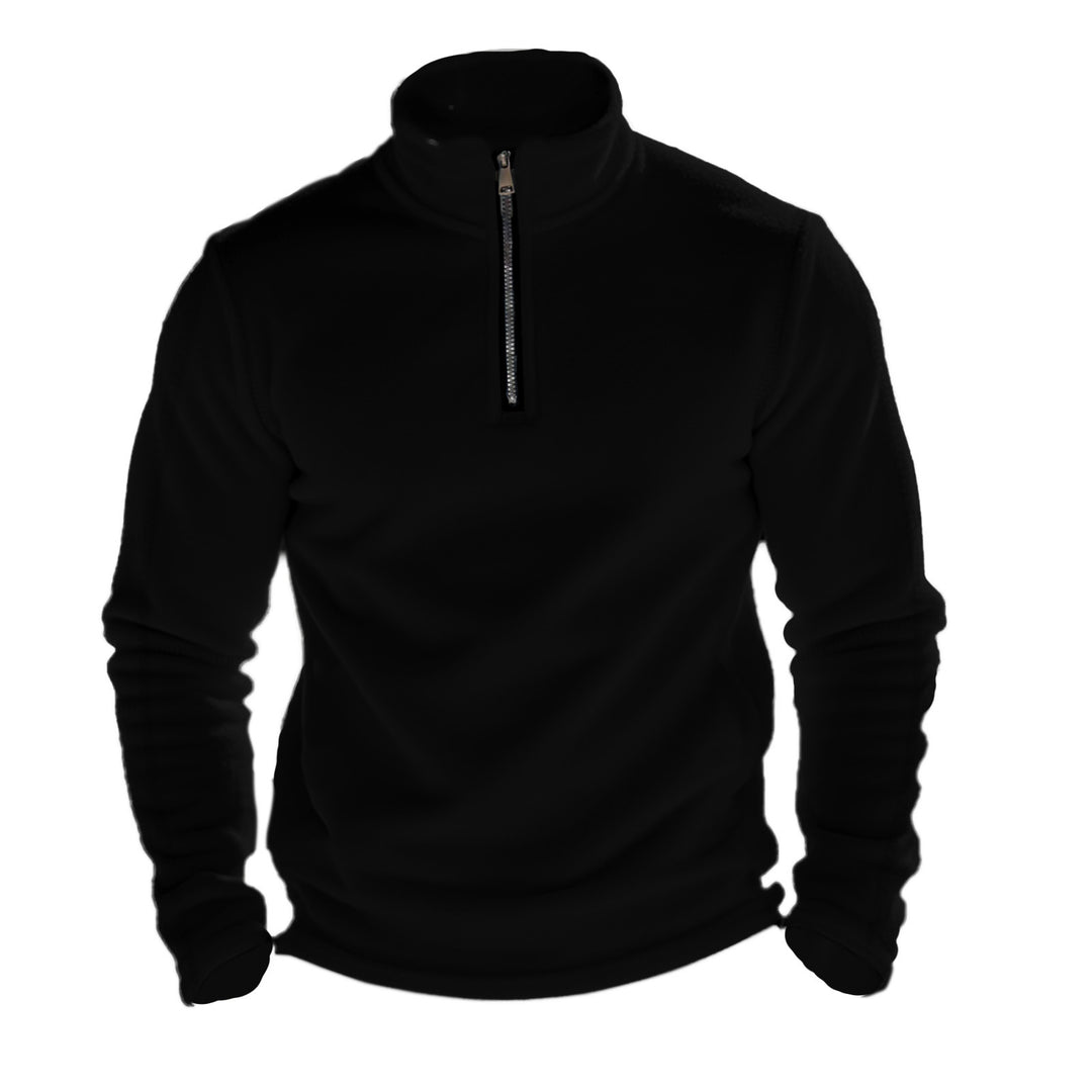 Men's functional fleece pullover with half zip, stand-up collar and raglan sleeves Mune Fashion