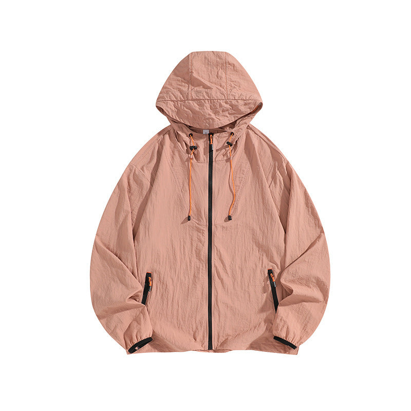 Men's Lightweight Outdoor Jacket with Hood and Practical Zipper Pockets Mune Fashion