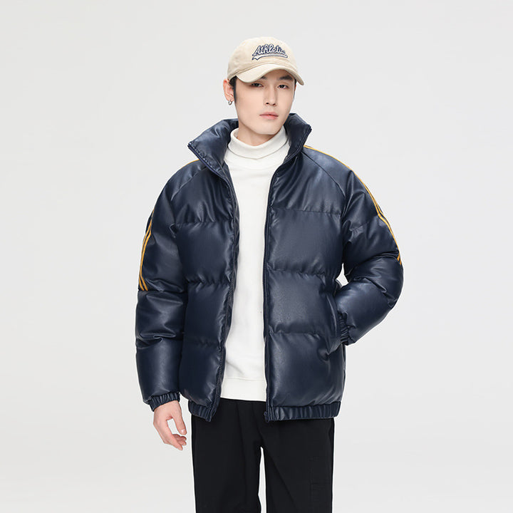 Men's Padded Quilted Jacket in Oversize Sports Look with Contrast Stripes on the Sleeves Drune