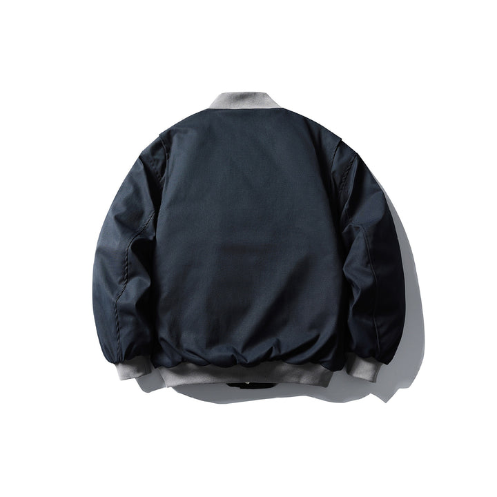 Unisex Short Boxy Quilted Bomber Jacket in Utility Look with Ribbed Collar Mune Fashion