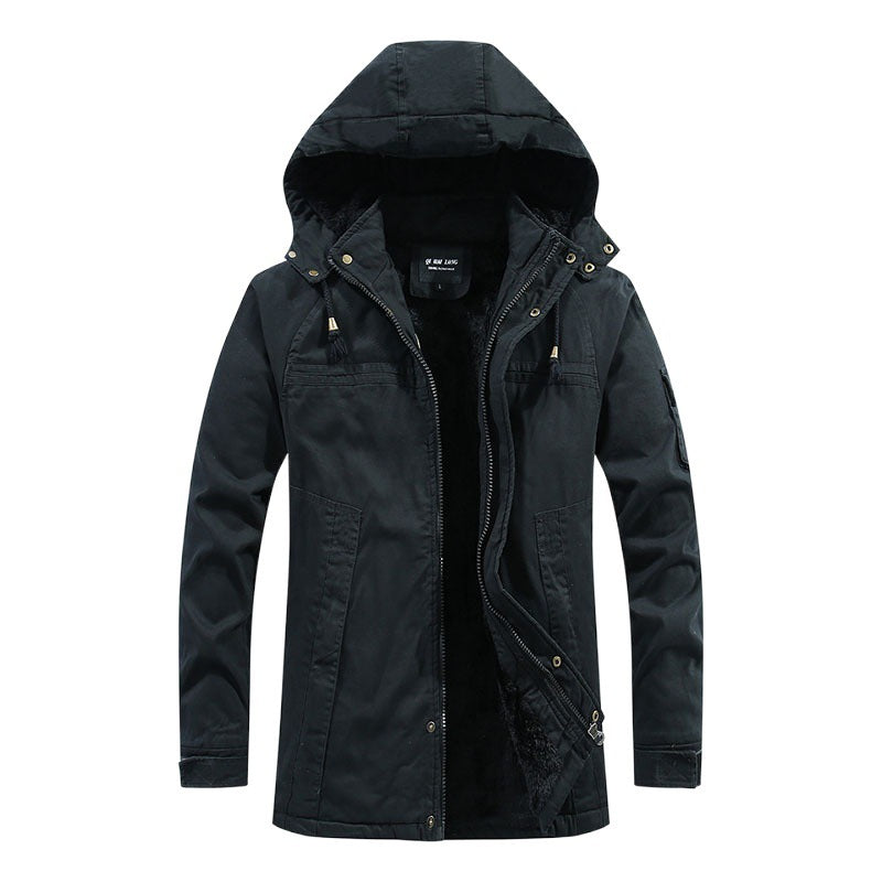 Men's windproof canvas parka with cozy teddy fleece lining and functional hood Mune Fashion