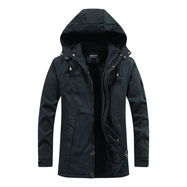 Men's windproof canvas parka with cozy teddy fleece lining and functional hood Mune Fashion