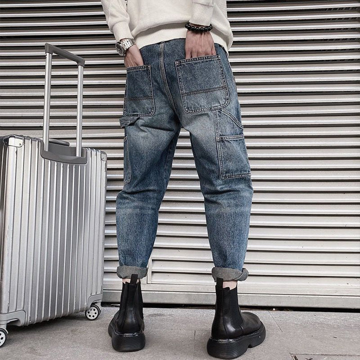 Men Casual Cargo Jeans Mune Fashion