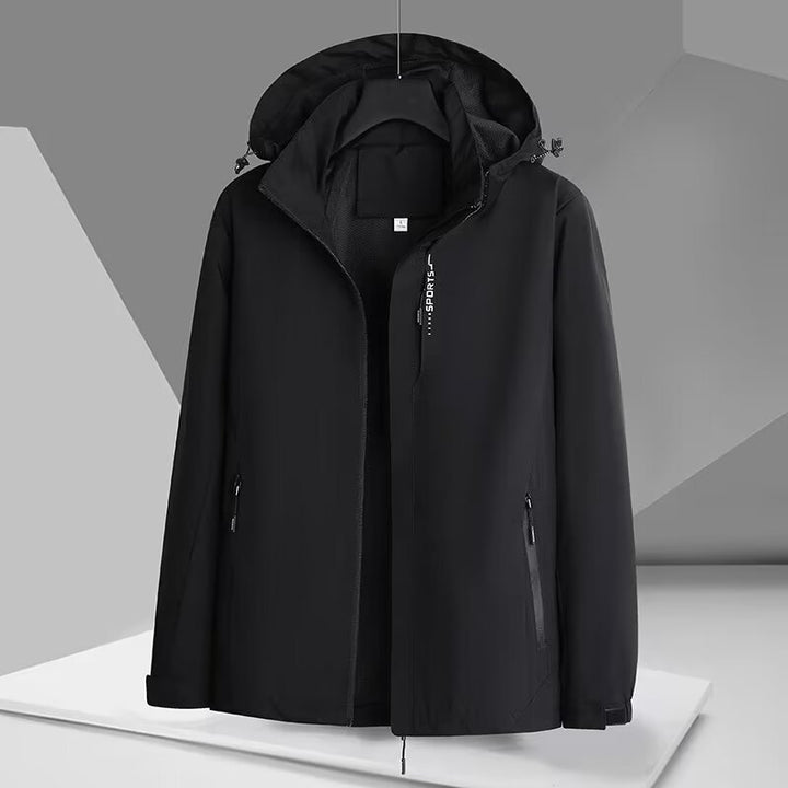 Men's Wind and Water-Resistant Softshell Jacket with Hood, Breathable Membrane, and Concealed Zipper Mune Fashion