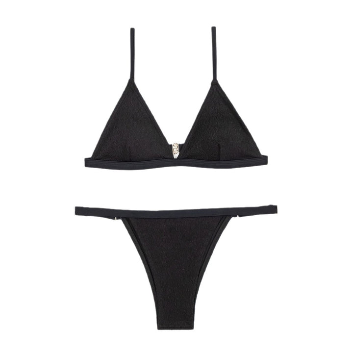 Women Triangle Bikini with elegant texture and adjustable straps Mune Fashion