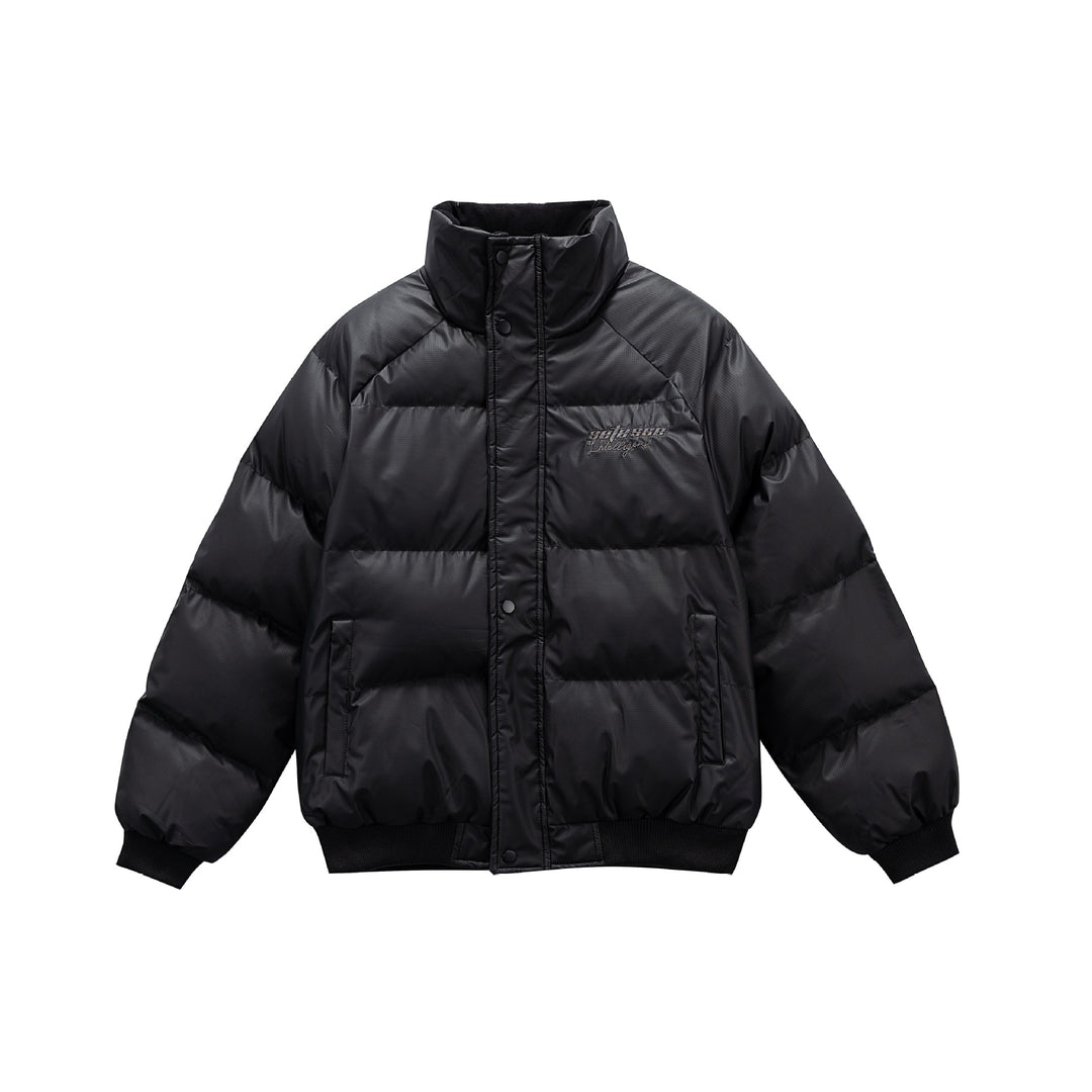 Women's Oversize Quilted Jacket with High Stand-up Collar and Ribbed Cuffs Mune Fashion