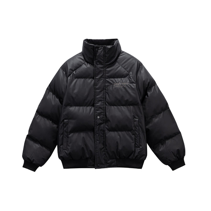 Women's Oversize Quilted Jacket with High Stand-up Collar and Ribbed Cuffs Mune Fashion