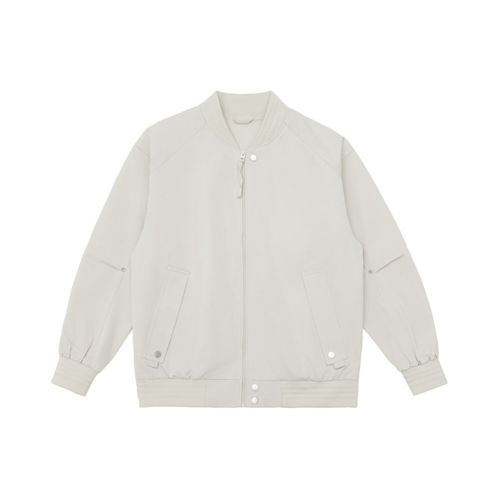 Men's Boxy Bomber Jacket with Stand-Up Collar, Concealed Zippers and Flap Pockets Mune Fashion